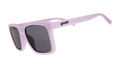 Three-quarter-angle view of lavender Slate G sunglasses with black non-reflective lenses.