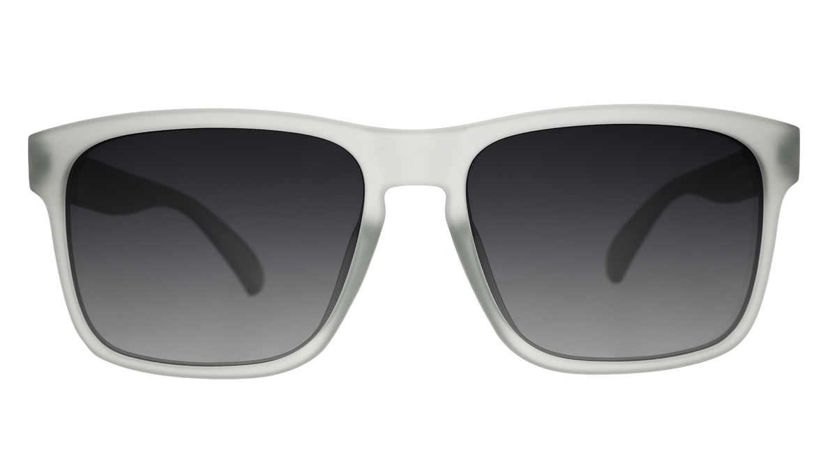 Front view of translucent gray Grand Gs with black gradient lenses.
